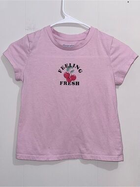 Thereabouts Girls Cherry Graphic Tee Pink Size S 7/8 EUC